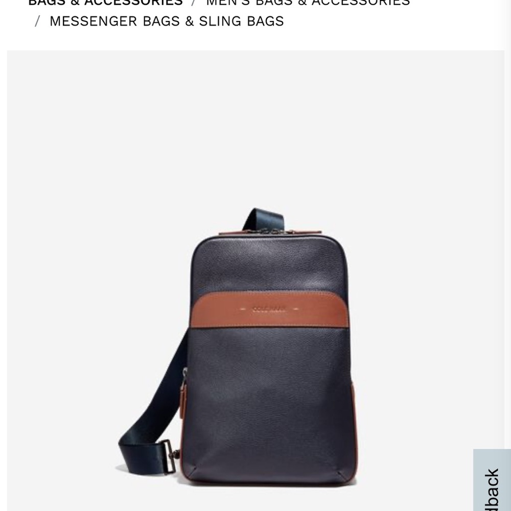 Cole Haan Men's Black and Brown Messenger Bag